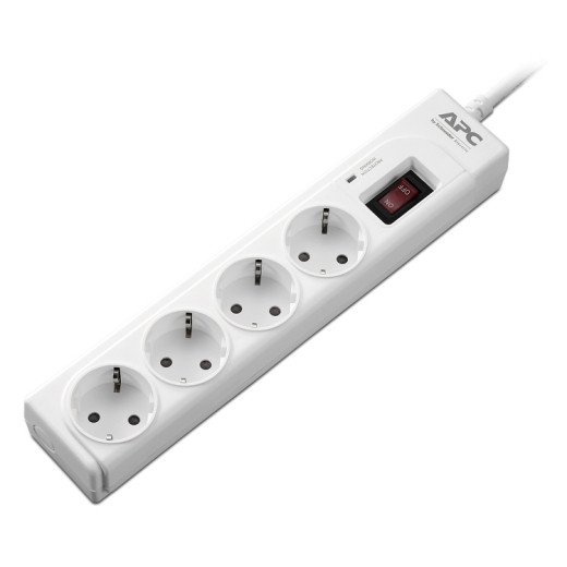 Сетевой фильтр APC P43-RS Essential SurgeArrest (4 розетки, шнур 1 м, White)