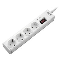 Сетевой фильтр APC P43-RS Essential SurgeArrest (4 розетки, шнур 1 м, White)