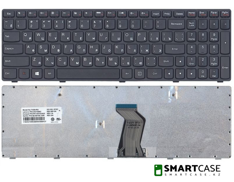 Клавиатура для ноутбука Lenovo IdeaPad Y570 (черная, RU)