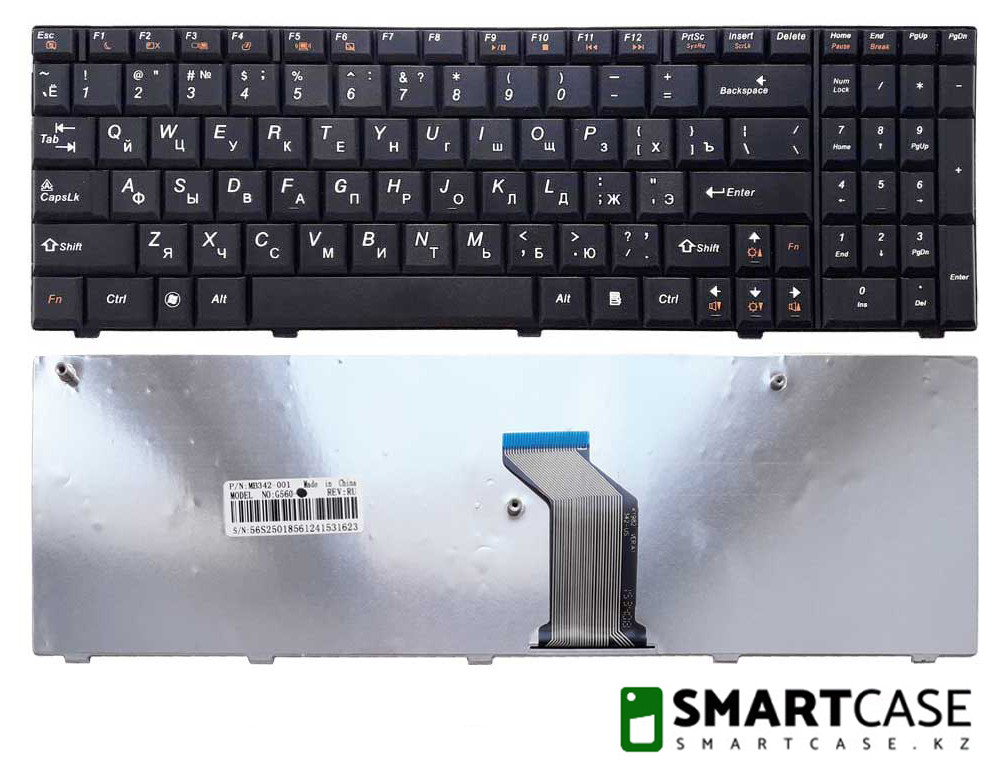 Клавиатура для ноутбука Lenovo IdeaPad G560 (черная, RU)