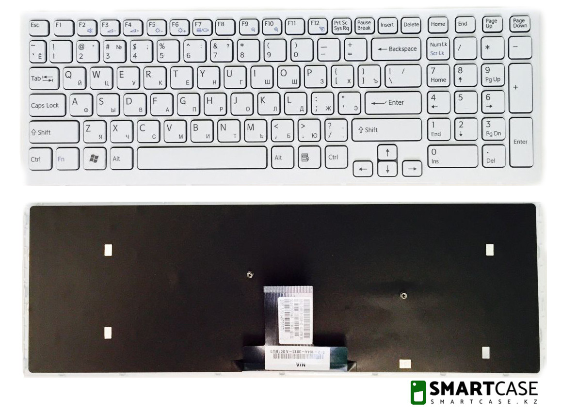 Клавиатура для ноутбука Sony VPC-EA (белая с рамкой, RU)