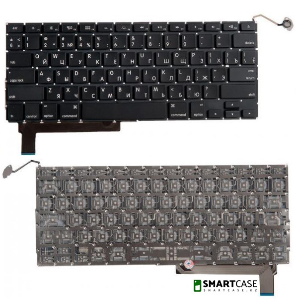 Клавиатура для ноутбука Apple MacBook PRO A1286 (черная с подсветкой, RU)