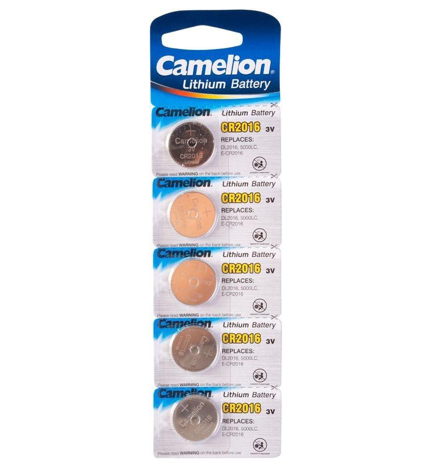 Батарейка Camelion CR2016-BP5 Lithium Battery 3V, 220 mAh (5 шт.)