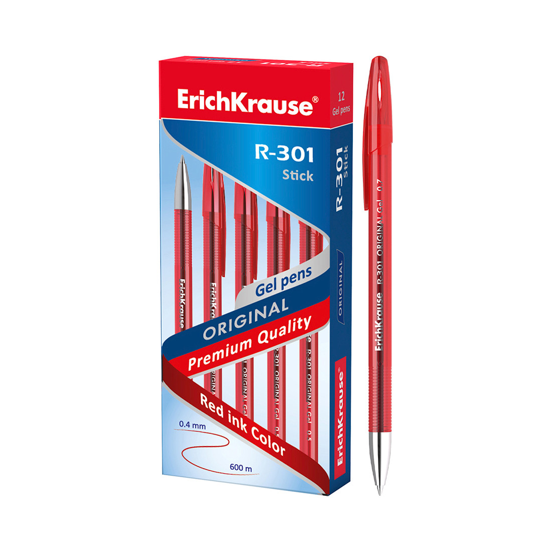 Ручка гелевая ErichKrause R-301 Original Gel (Красный)