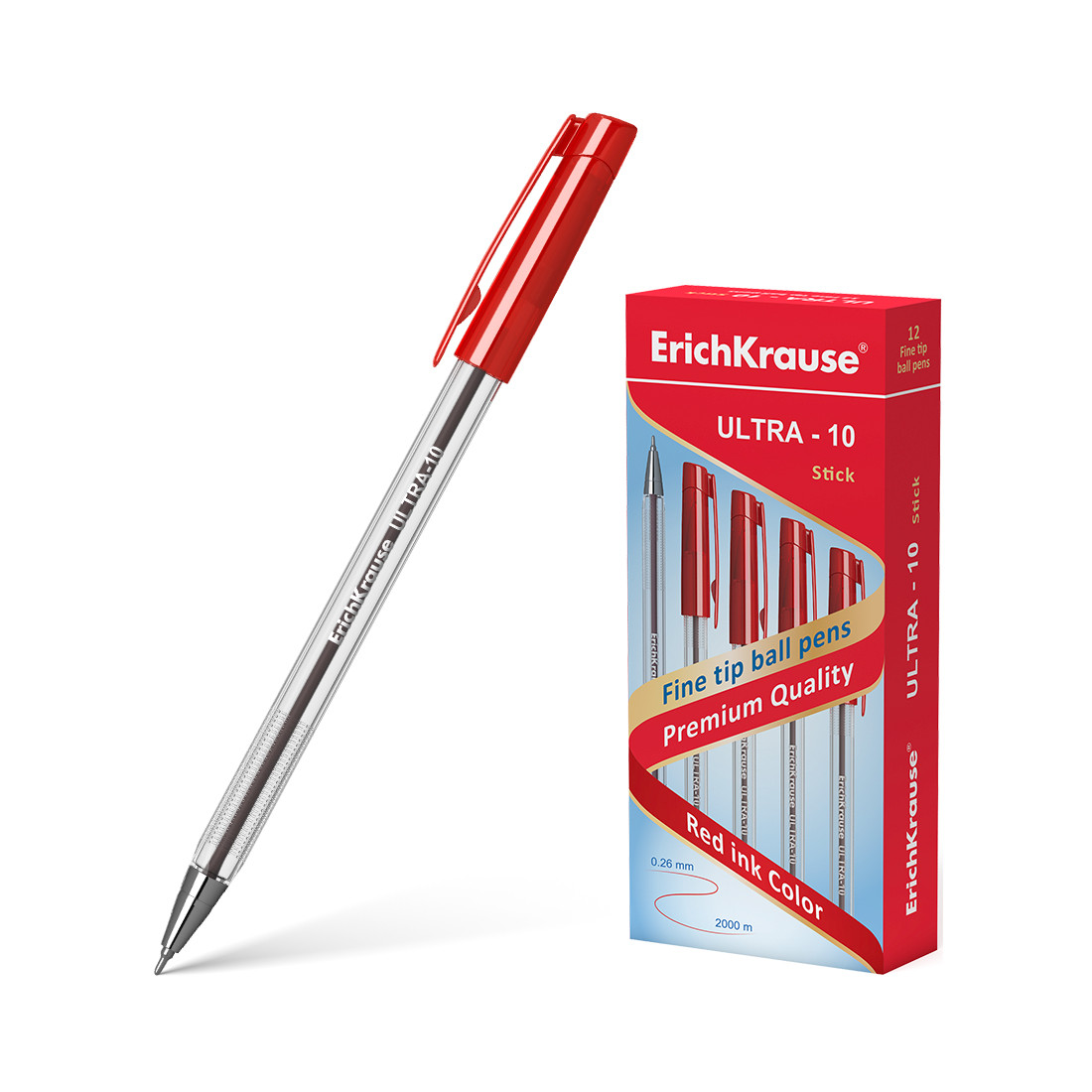 Ручка шариковая ErichKrause ULTRA-10 (Красный)