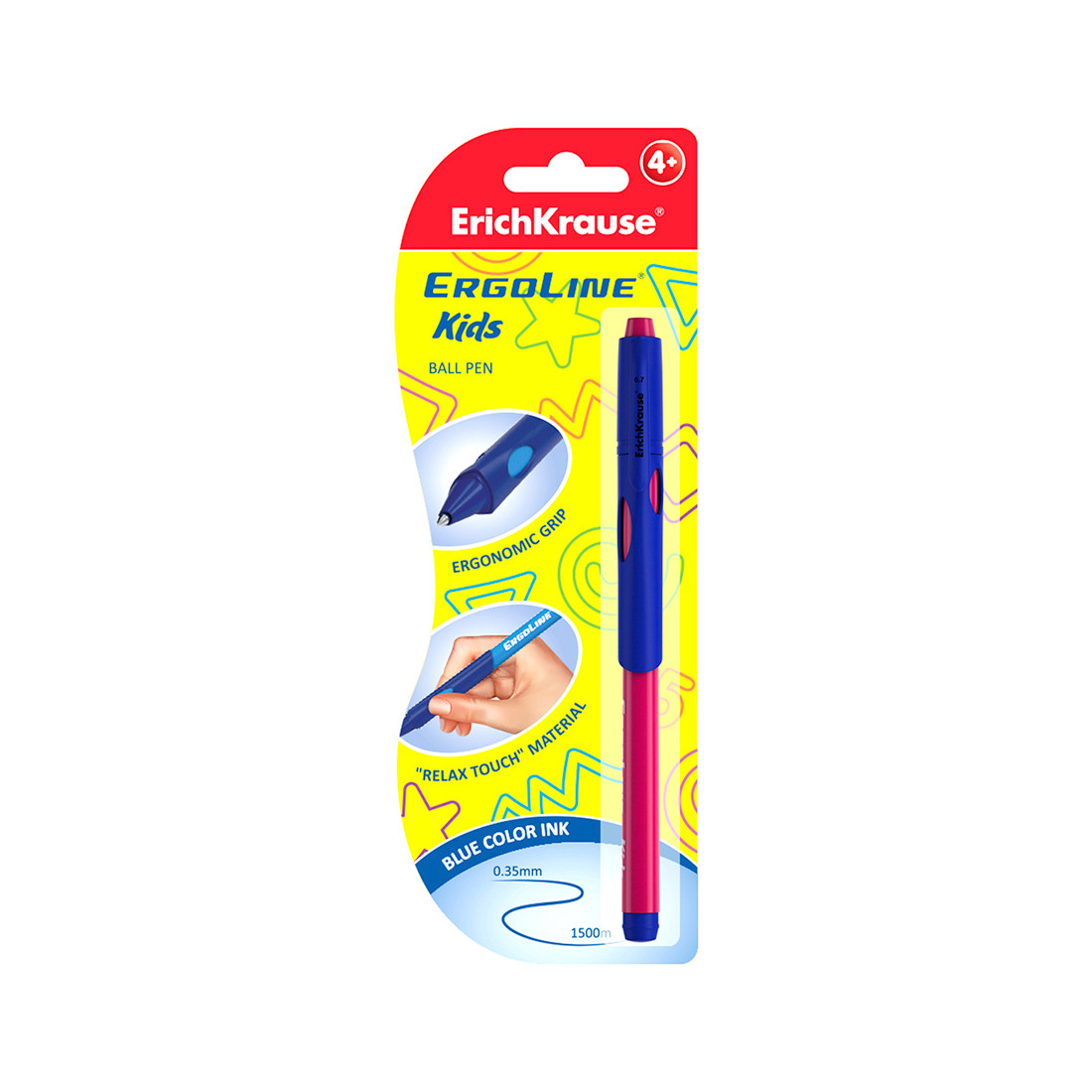 Ручка шариковая ErichKrause ErgoLine® Kids 0.7 Ultra Glide Technology (Синий)