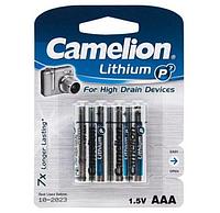 Батарейка Camelion FR03-BP4, Lithium P7, AAA, 1.5V, 1250 mAh (4 шт.)