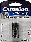 Батарейка Camelion FR6-BP2, Lithium P7, AA, 1.5V, 3000 mAh (2 шт.)