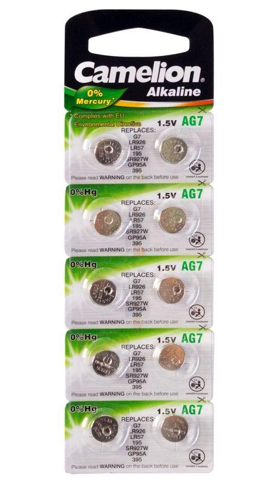 Батарейка Camelion AG7, Alkaline, 1.5V (10 шт.)