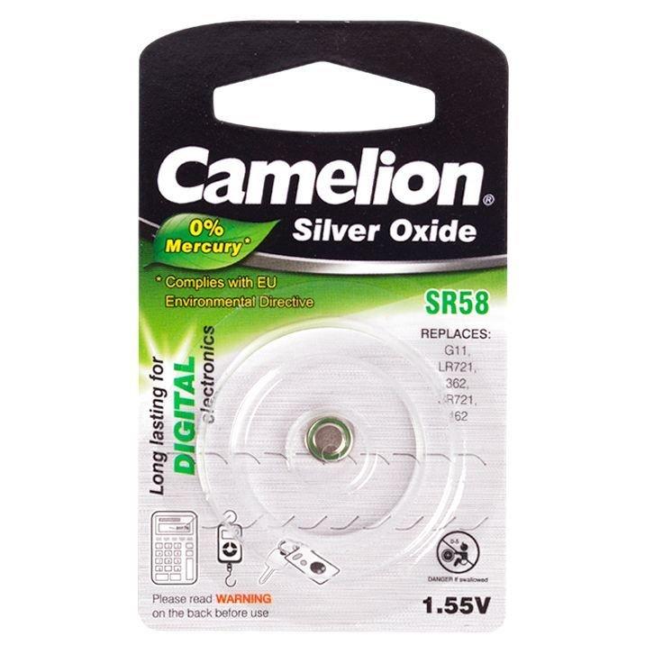 Батарейка Camelion SR58-BP1, Silver Oxide, 1.55V (1 шт.)