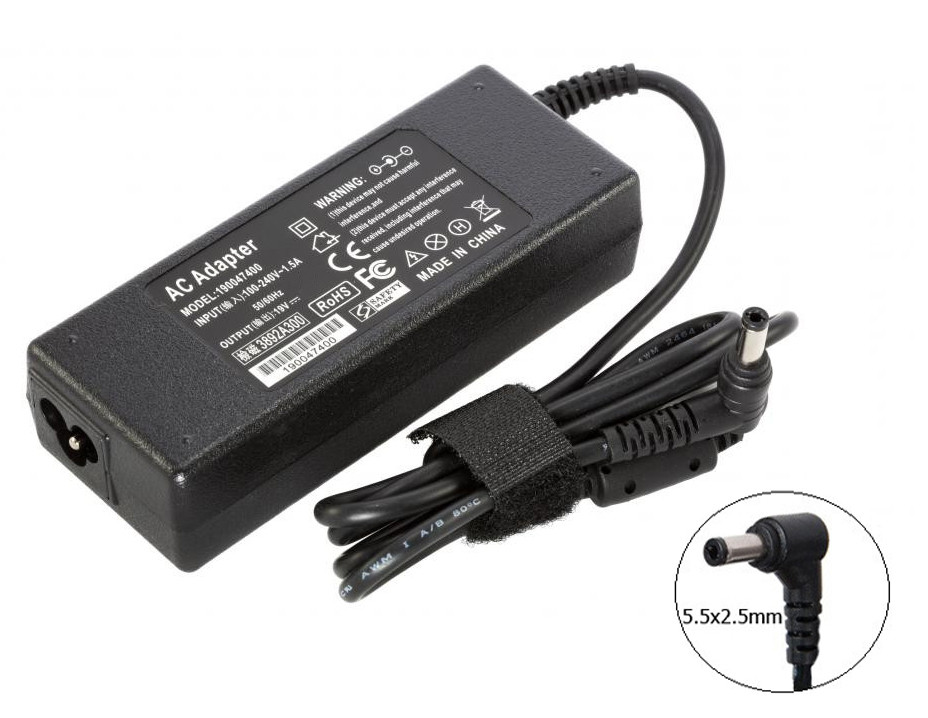 Зарядка (сетевой адаптер) для ноутбука Toshiba 19V 3.95A 75W 5.5х2.5mm 