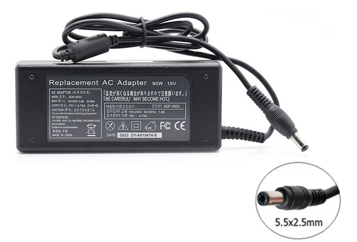 Зарядка (сетевой адаптер) для ноутбука Toshiba 19V 4.74A 90W 5.5х2.5mm 