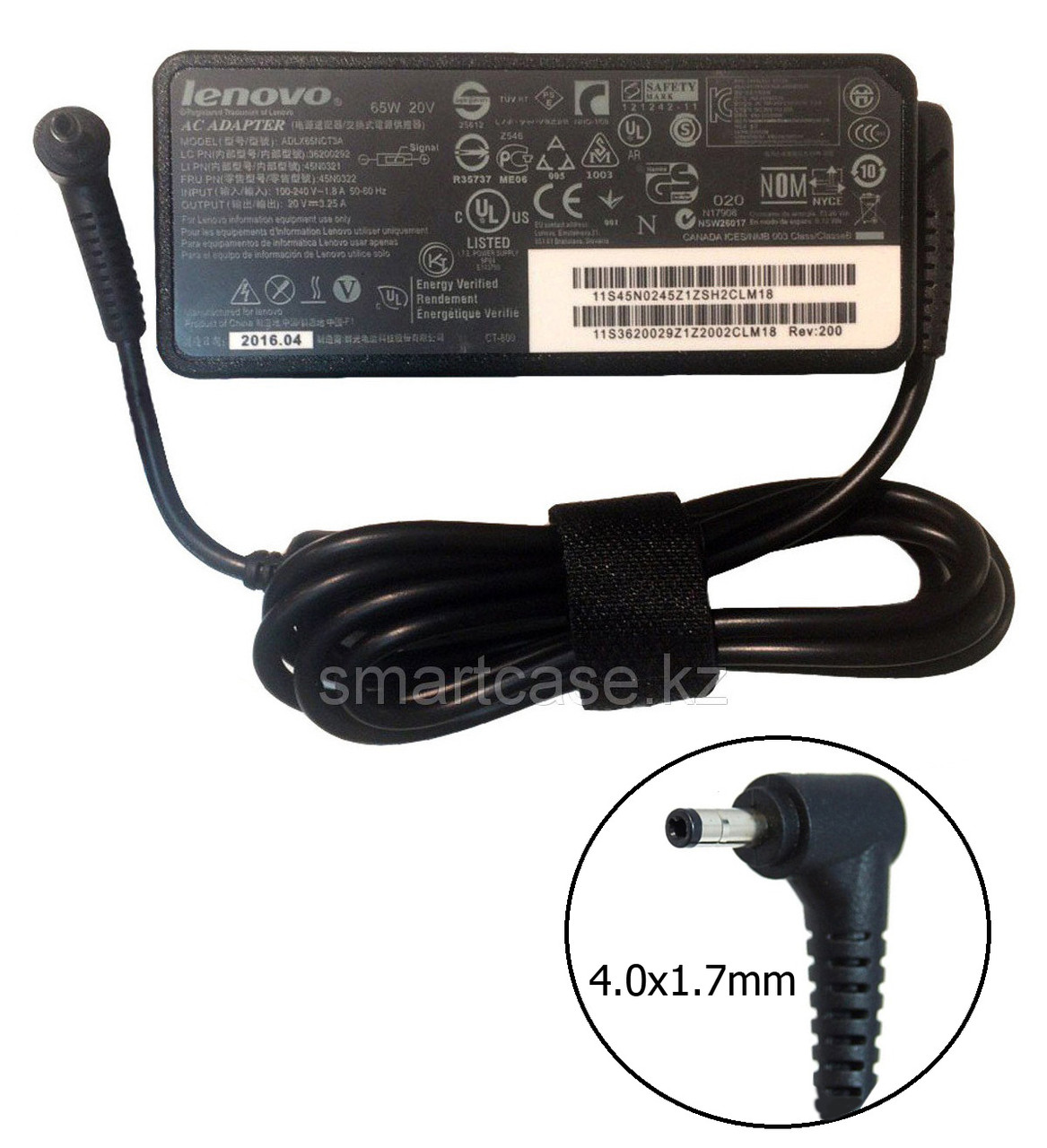Оригинальная зарядка (сетевой адаптер) для ноутбука Lenovo 20V 3.25A 65W 4.0x1.7mm