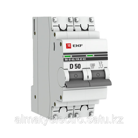 Автоматический выключатель 2P 50А (D) 4,5kA ВА 47-63 EKF PROxima, фото 2