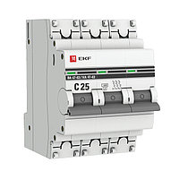 Автоматический выключатель 3P 25А (C) 4,5kA ВА 47-63 EKF PROxima