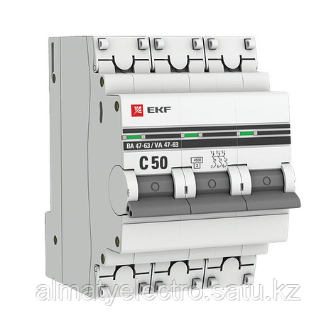 Автоматический выключатель 3P 50А (C) 4,5kA ВА 47-63 EKF PROxima, фото 2