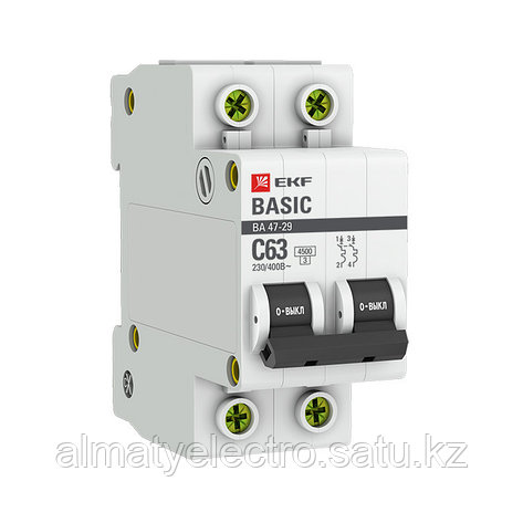 Автоматический выключатель 2P 10А (C) 4,5кА ВА 47-29 EKF Basic, фото 2