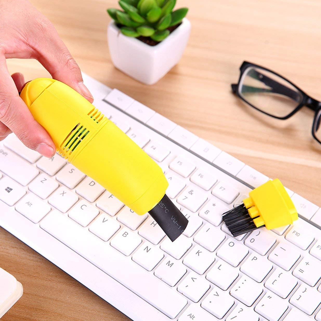 Мини usb пылесос для клавиатуры, цвет желтый