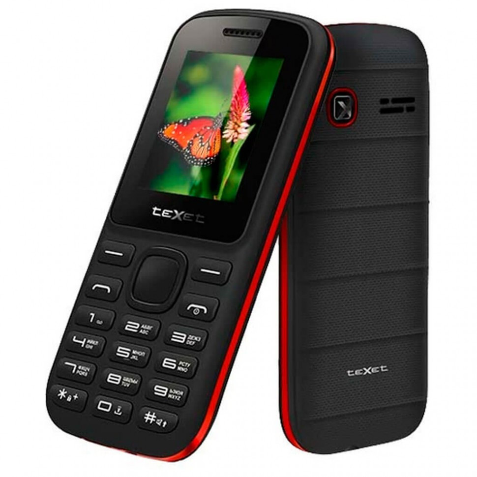 Мобильный телефон Texet TM-130 черно-красный