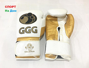 Боксерские перчатки Grant GGG  кожа (цвет белый) 12,14,16 OZ