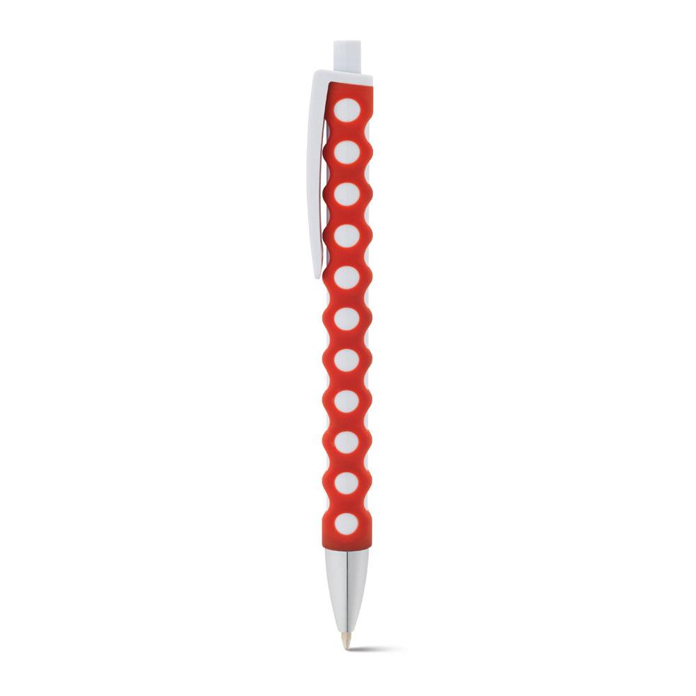 Шариковая ручка с резиновой отделкой, CIRCLE Красный - фото 1 - id-p75637965