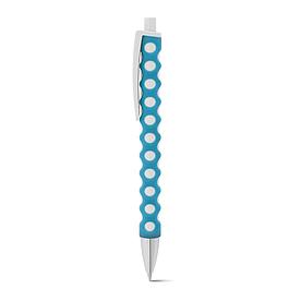 Шариковая ручка с резиновой отделкой, CIRCLE Голубой