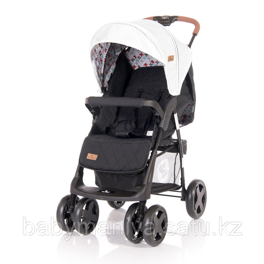 Коляска Lorelli Ines + накидка на ножки Серо-черный / Grey&Black CROS 2087