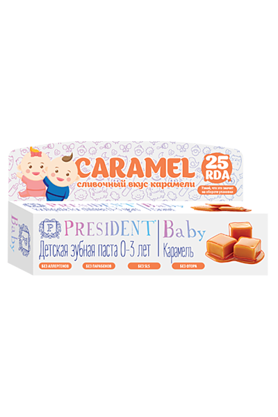PresiDENT Baby 0-3 зубная паста-гель со вкусом карамели