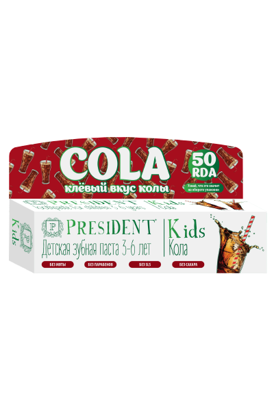 PRESIDENT Kids 3-6 зубная паста-гель со вкусом колы