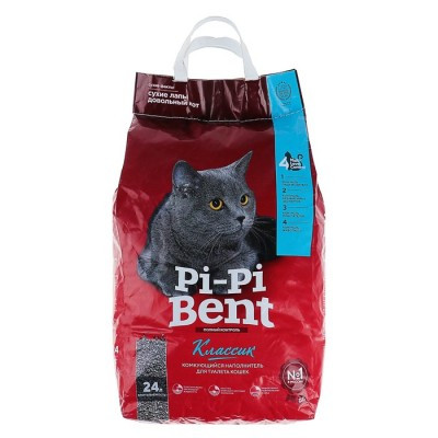 Pi Pi Bent Классик, 10 кг (24л) наполнитель комкующийся.для туалета кошек