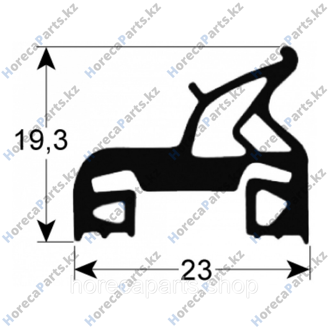 005712 Уплотнитель дверной профиль 2520 Ш 655мм Д 725мм наружный размер Кол-во в уп-вке 1