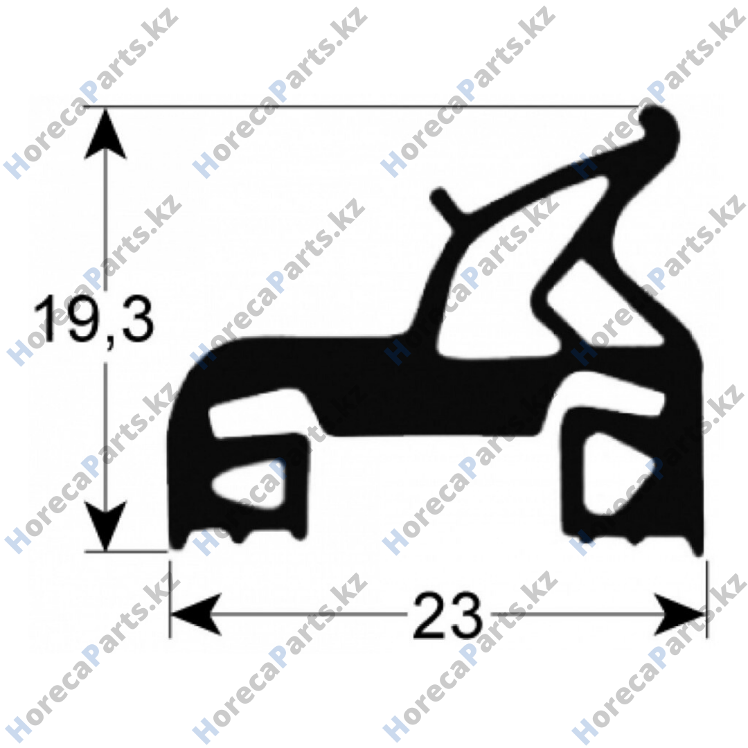 005712 Уплотнитель дверной профиль 2520 Ш 655мм Д 725мм наружный размер Кол-во в уп-вке 1