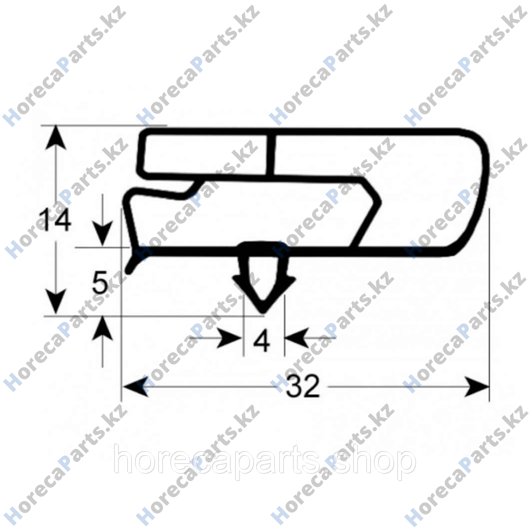 6045010131 Уплотнитель изоляционный профиль 9797 Ш 1435мм Д 615мм посадочный размер