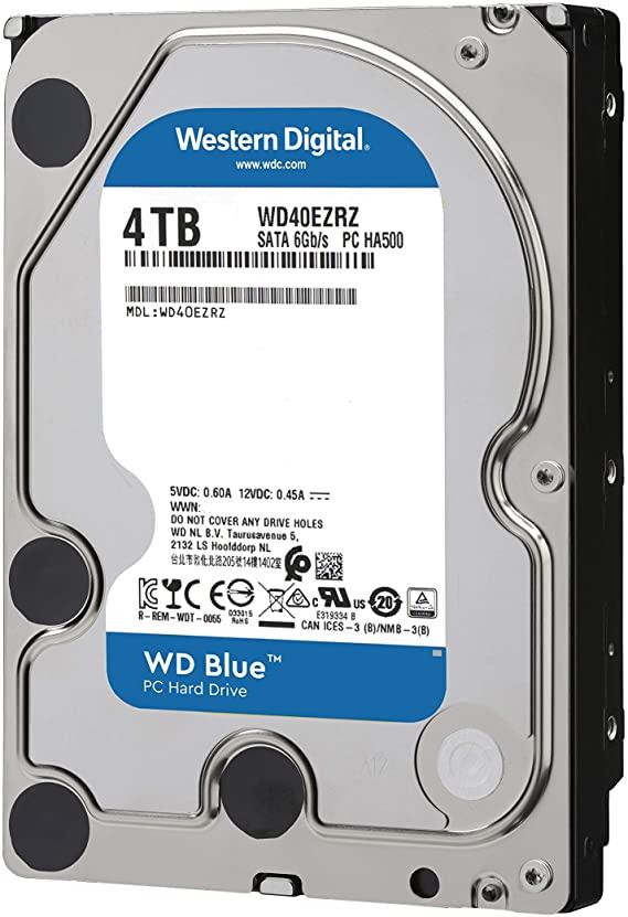 Жесткий диск HDD 4Tb Western Digital Blue SATA 6Gb/s 64Mb 5400rpm WD40EZRZ
