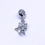 Навеска Купидон, на бэйле, с фианитами, 15х12мм, фото 2