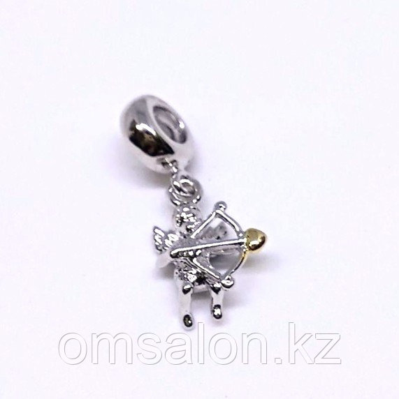 Навеска Купидон, на бэйле, с фианитами, 15х12мм, фото 1