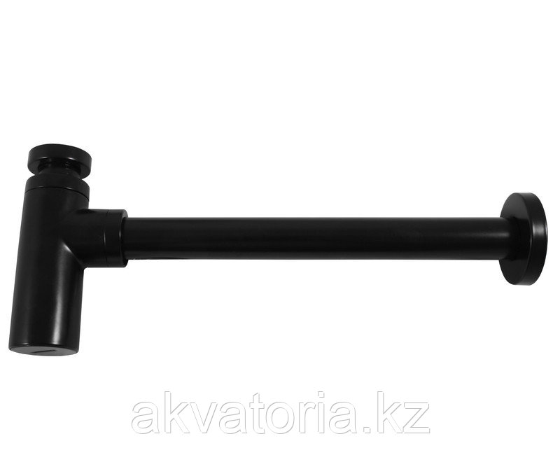 MD0232 CMAT Сифон для раковины , круглый , черный матовый