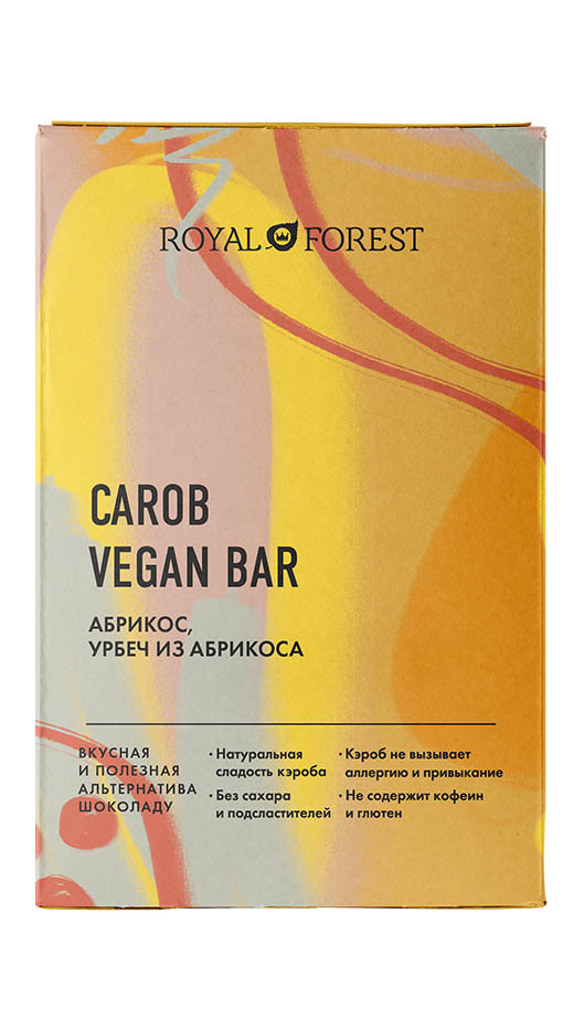 Шоколад из кэроба ROYAL FOREST (Абрикос, урбеч абрикосовый), 50г