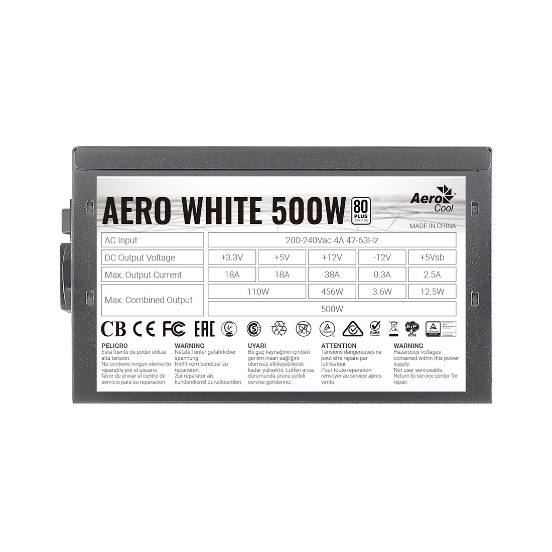 Блок питания Aerocool AERO WHITE 500W - фото 1 - id-p75674597