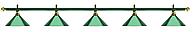 Лампа на пять плафонов «Allgreen» (зелёная штанга, зелёный плафон D35см)