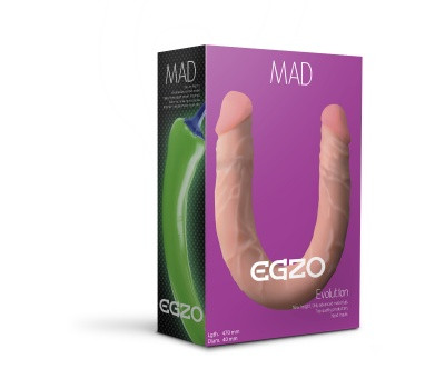 Двусторонний фаллоимитатор "EGZO PEPPER" L 47.0 см D 4.0 см, киберкожа