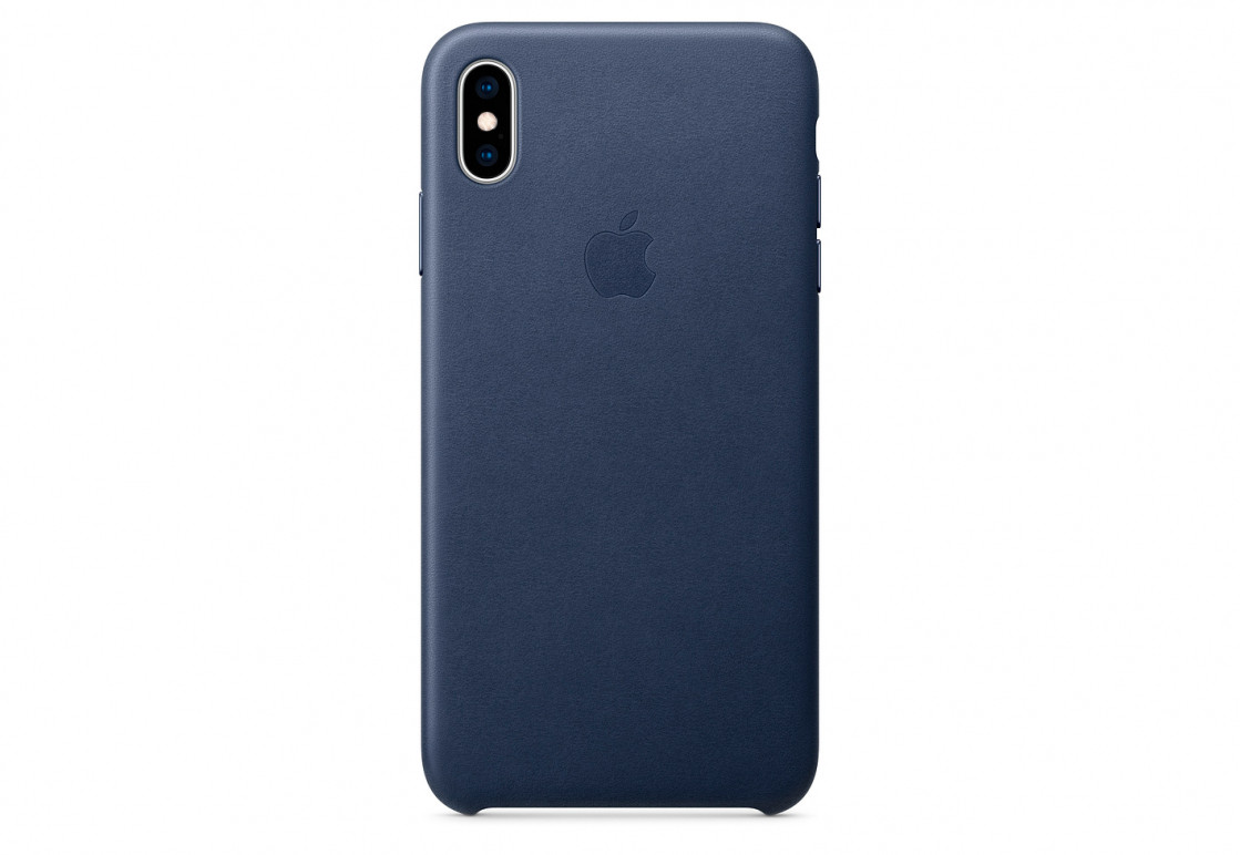 Оригинальный чехол Apple для IPhone XS Max Leather Case - Midnight Blue