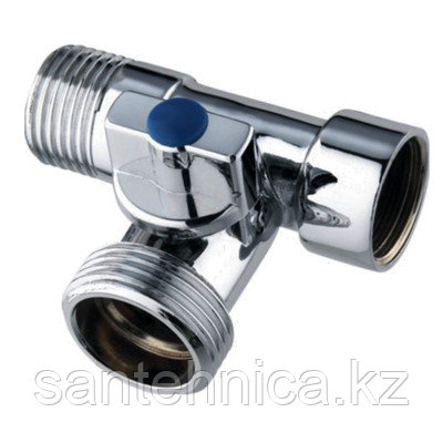 Кран шаровой для ст/маш 1/2"*3/4"*1/2" нар./внутр./нар. ХРОМ TIM BL5837 (1/50)