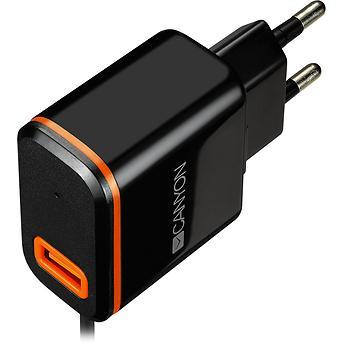 Универсальное зарядное устройство CANYON Universal 1xUSB AC charger (in wall) - фото 1 - id-p75595702