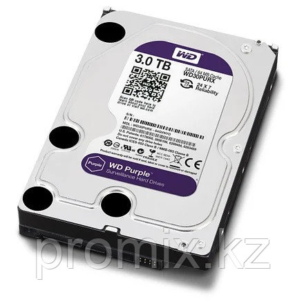 Жесткий диск для видеонаблюдения HDD 3000 Gb Western Digital (WD30PURZ), 3.5", 64Mb, SATA III
