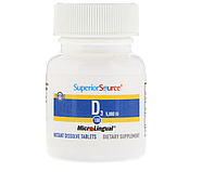 Superior Source, Витамин D3 Extra Strength, 5000 МЕ, 100 быстрорастворимых таблеток MicroLingual, фото 2