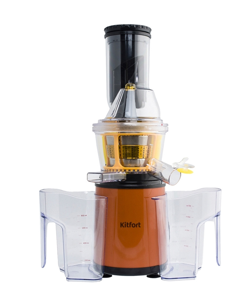 Шнековая соковыжималка Kitfort КТ-1102-1, оранжевая - фото 3 - id-p75713474