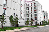 Наружная облицовка здания негорючими hpl панелями Fundermax