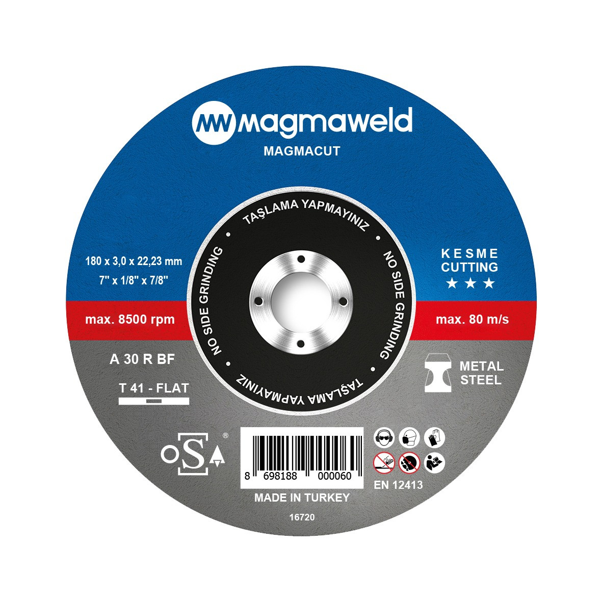 Отрезной диск по металлу 180*3,0*22 (mm) MAGMACUT (25 шт) - фото 1 - id-p75766302