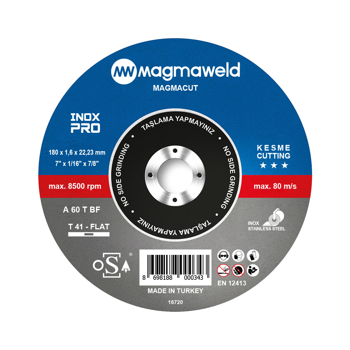 Отрезные диски по нержавейке MAGMACUT INOXPRO 180*1,6*22 mm (40 pcs) - фото 1 - id-p75766691
